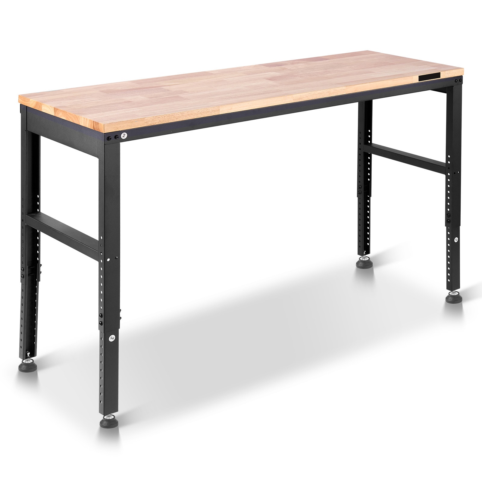 Adjustable Height Workbench With Power Outlets And Hardwood Top_voghion.com